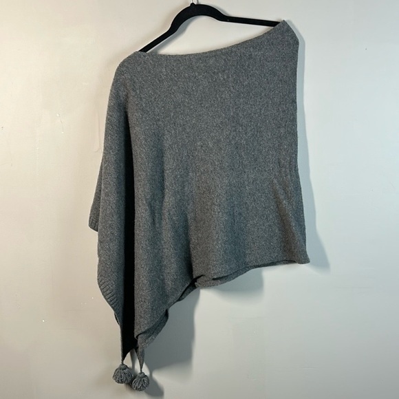 Ann Taylor Gray Wool Cashmere Blend Poncho - Picture 5 of 13